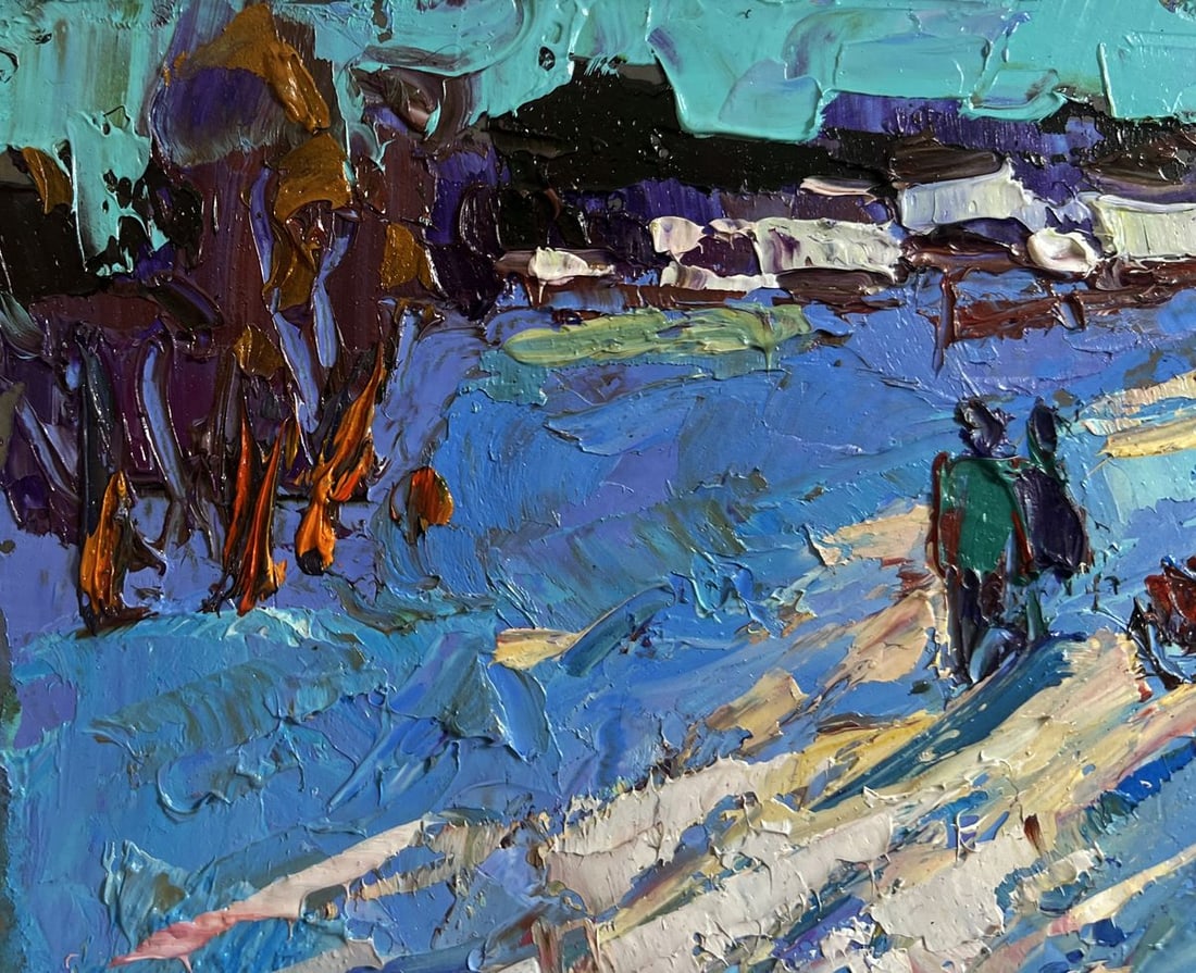 Oil painting Until the winter twilight Oksana Kalenyuk - 5