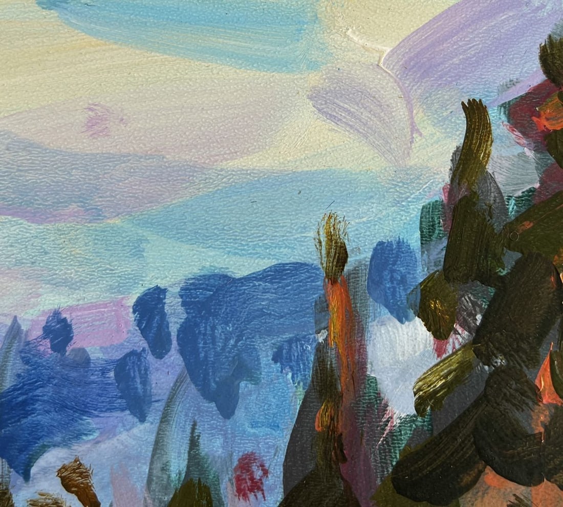 Acrylic painting Path in the winter forest Mykhailo Patskan - 5