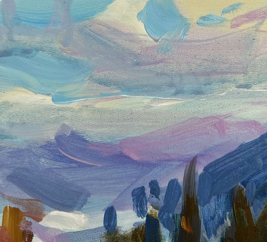 Acrylic painting Path in the winter forest Mykhailo Patskan - 6