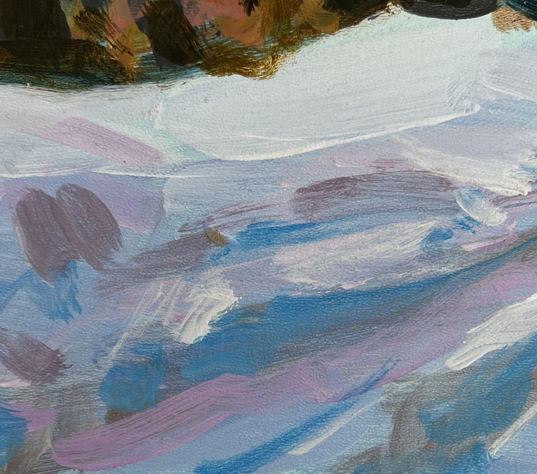 Acrylic painting Path in the winter forest Mykhailo Patskan - 7