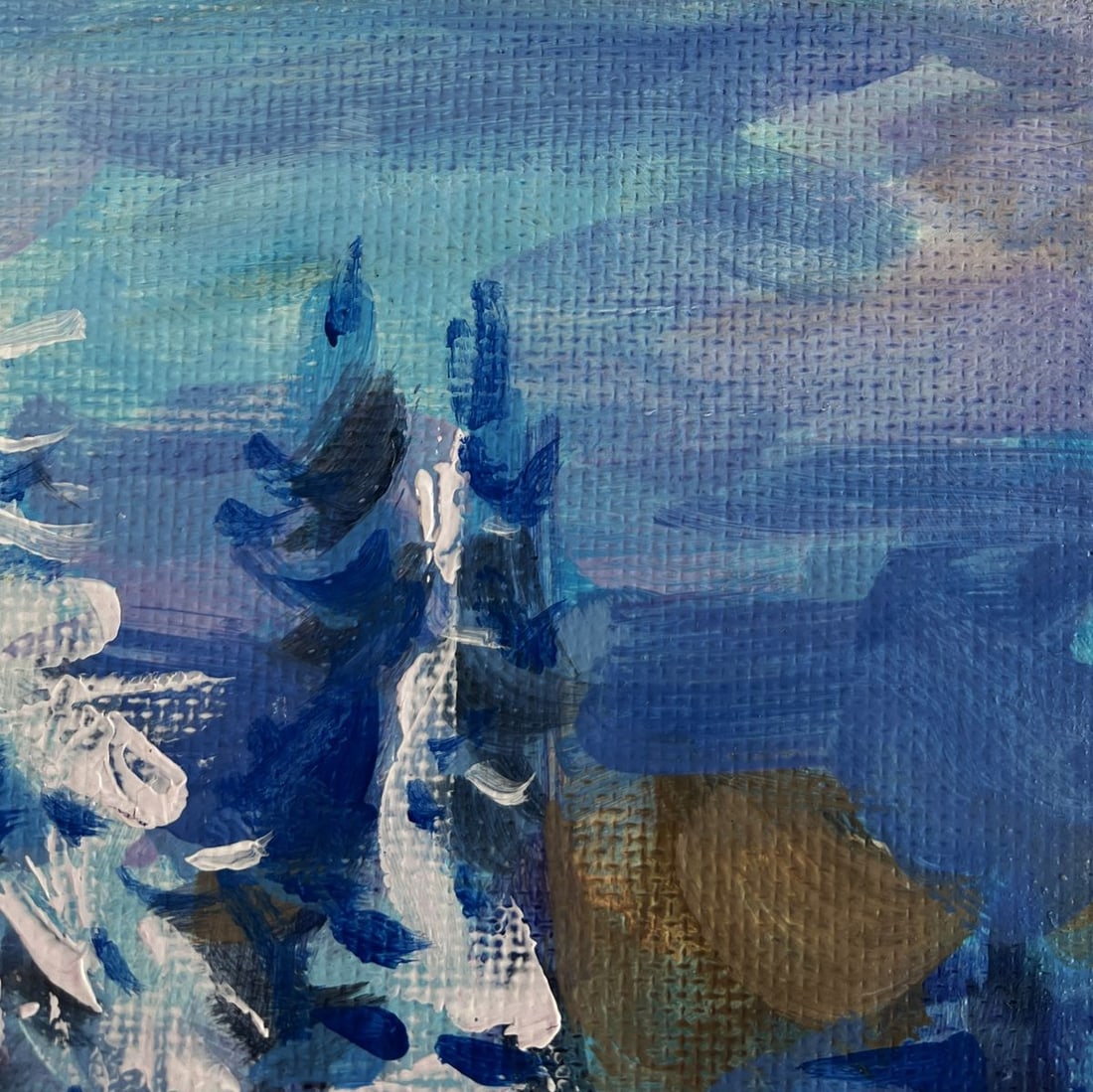 Acrylic painting Snowy forest Mykhailo Patskan - 4