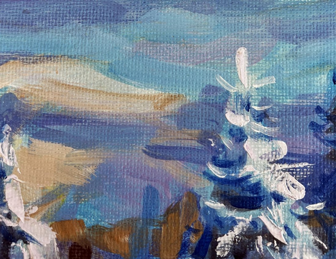 Acrylic painting Snowy forest Mykhailo Patskan - 5