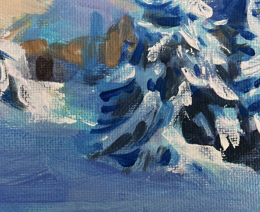 Acrylic painting Snowy forest Mykhailo Patskan - 7