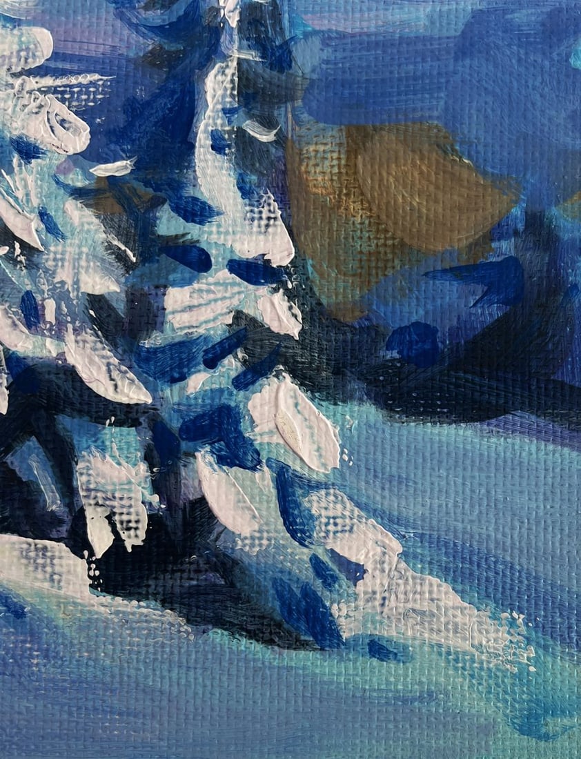 Acrylic painting Snowy forest Mykhailo Patskan - 8
