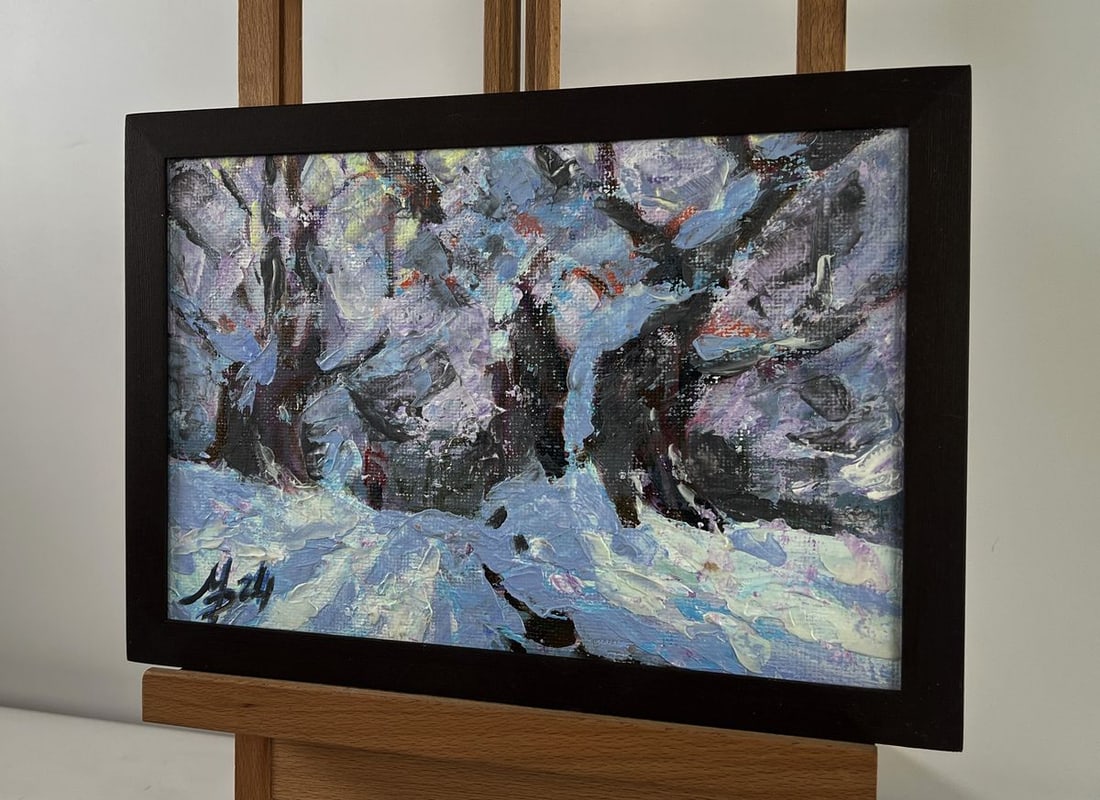 Acrylic painting Winter fairy tale in the forest Mykhailo Patskan - 2
