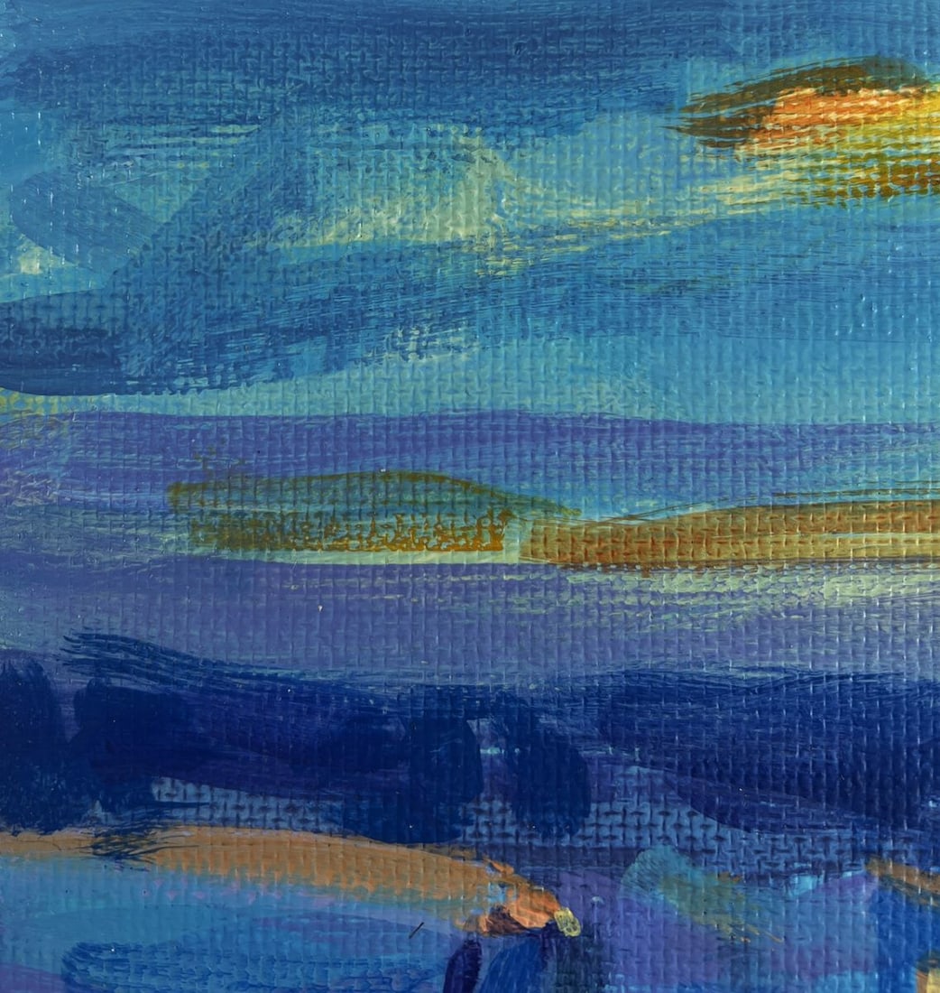 Acrylic painting Morning winter sun Mykhailo Patskan - 6