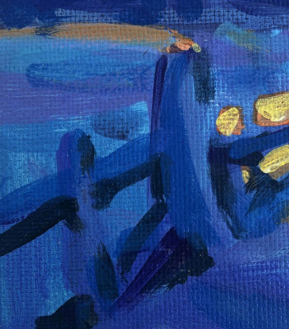 Acrylic painting Morning winter sun Mykhailo Patskan - 7