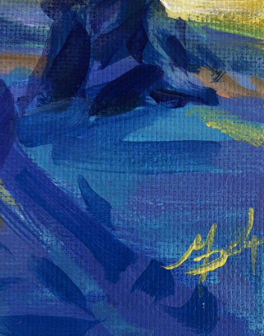 Acrylic painting Morning winter sun Mykhailo Patskan - 9