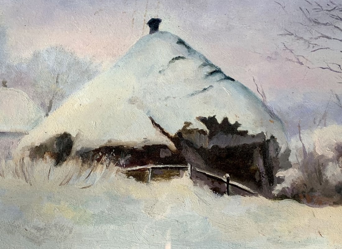 Oil painting Winter evening Anatoly Tereshchenko - 2
