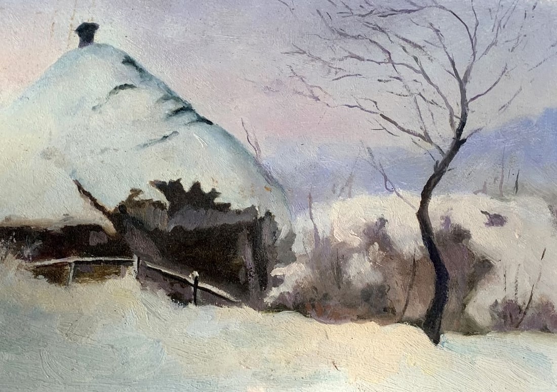 Oil painting Winter evening Anatoly Tereshchenko - 4