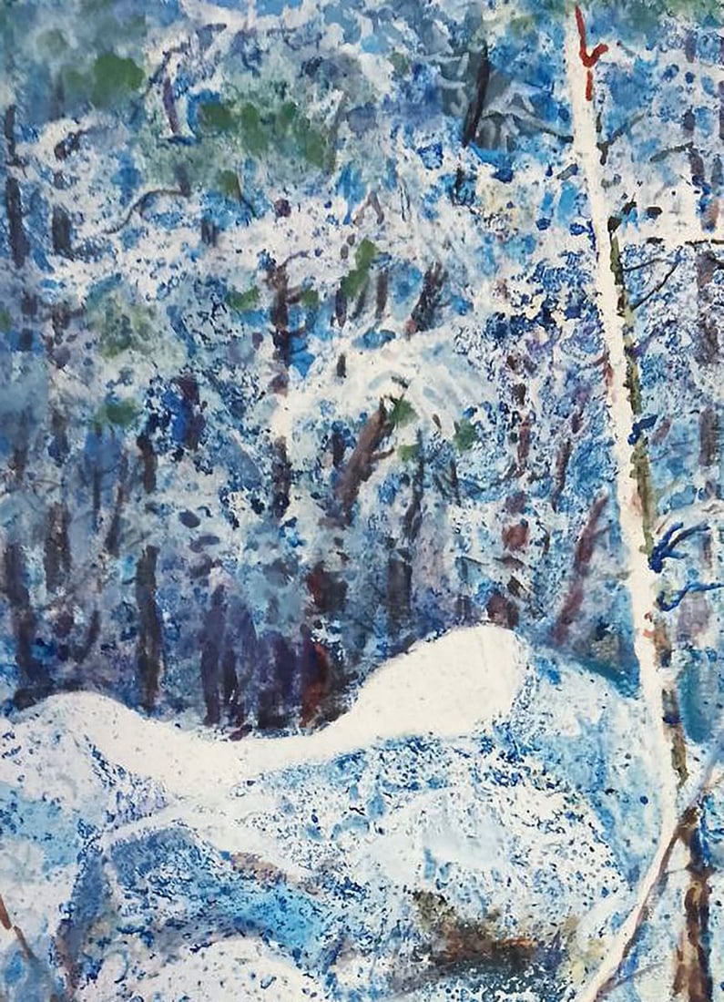 Oil painting In the snowy forest Vitaly Duhnevich - 2