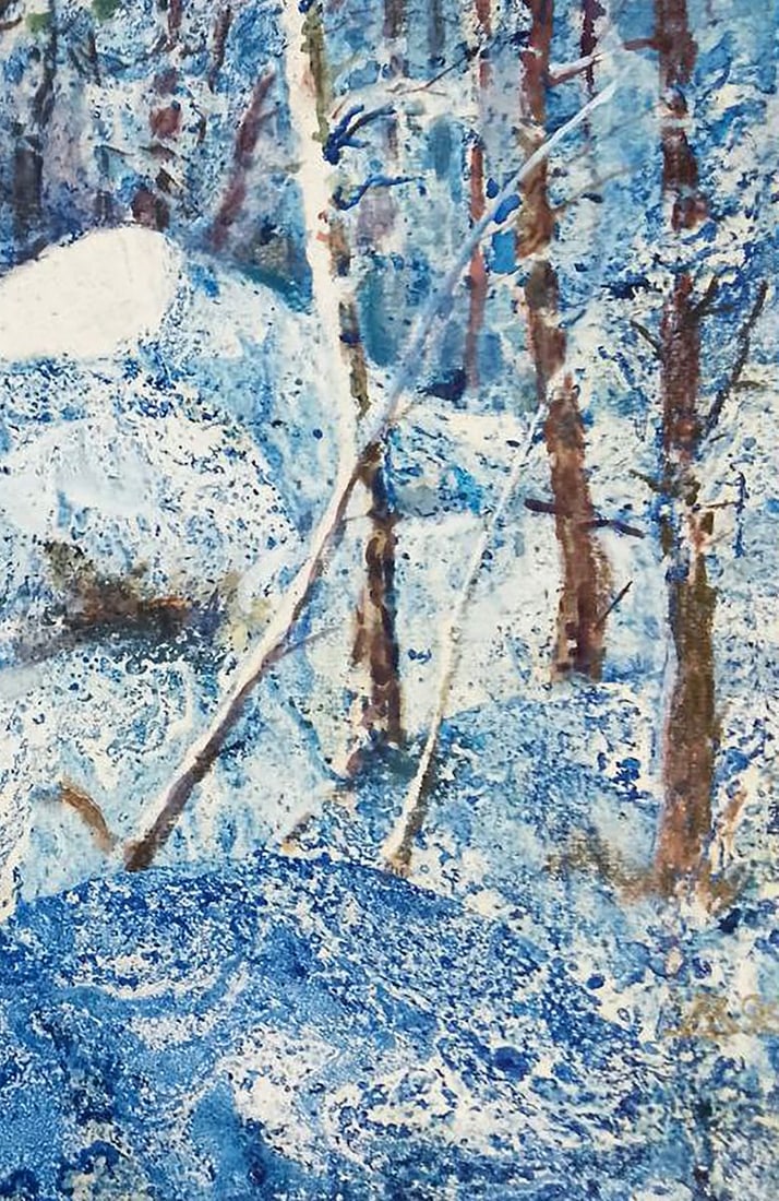 Oil painting In the snowy forest Vitaly Duhnevich - 5