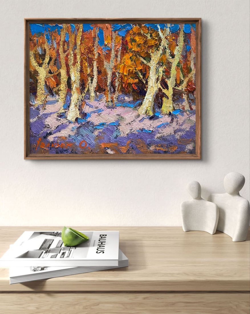Oil painting The forest was covered with snow Alex Kalenyuk - 3