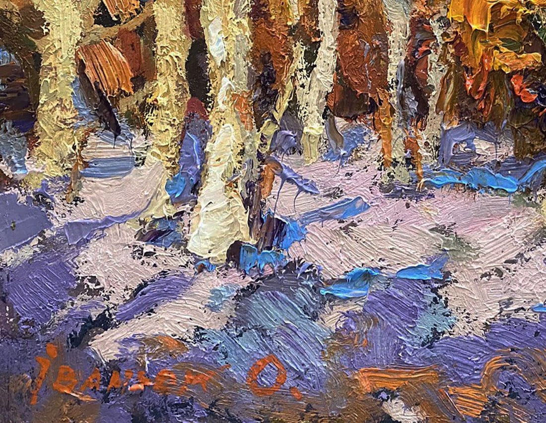 Oil painting The forest was covered with snow Alex Kalenyuk - 6