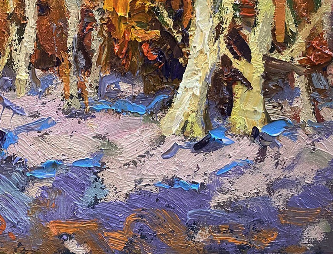Oil painting The forest was covered with snow Alex Kalenyuk - 7