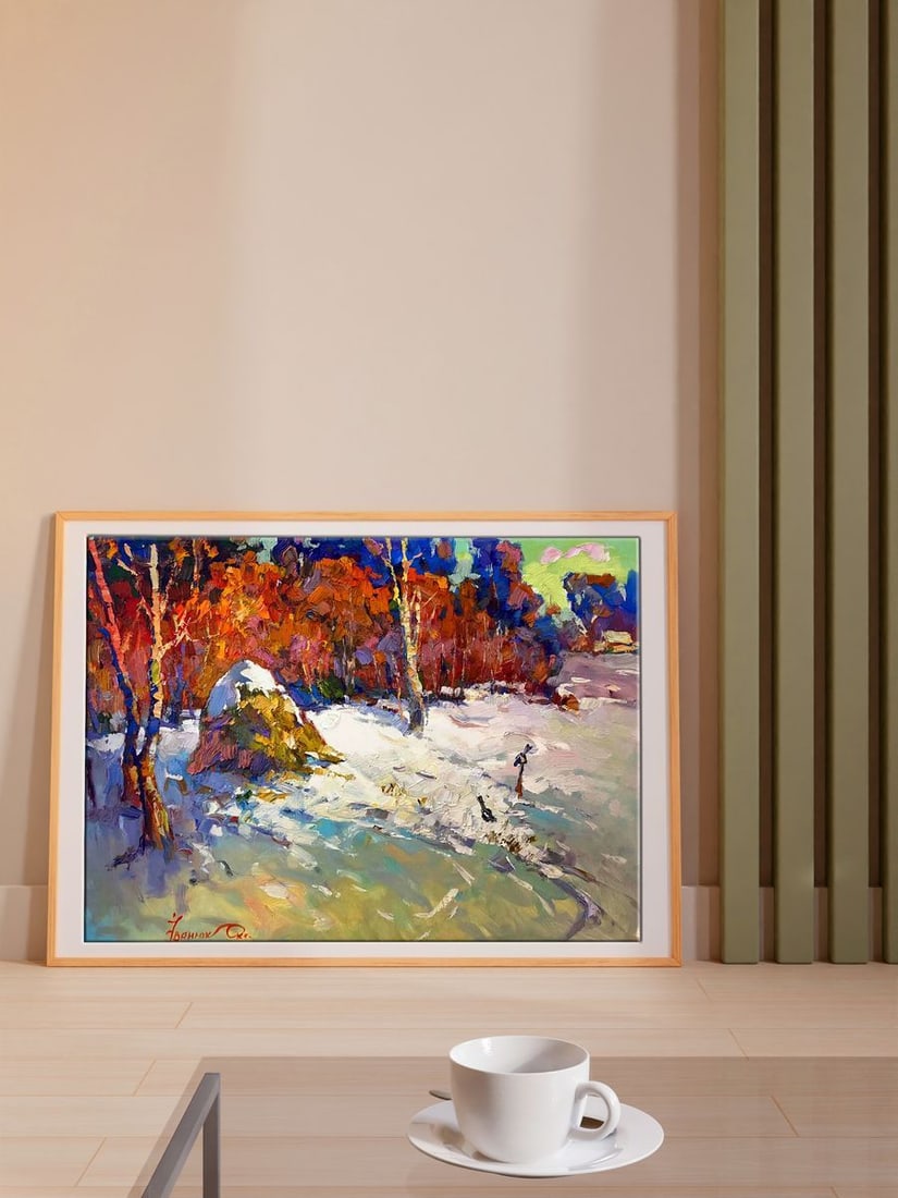 Oil painting The first snow Oksana Kalenyuk - 3