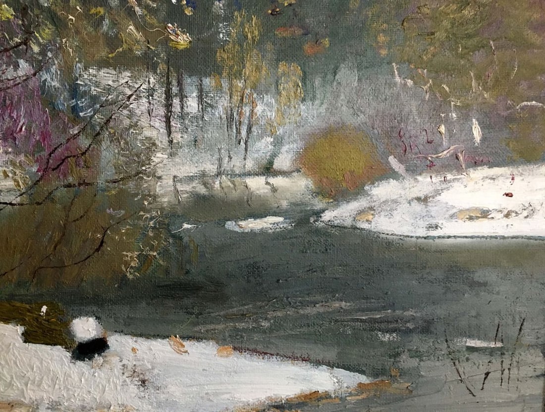 Oil painting Winter landscape Zaretsky Victor Ivanovich - 6