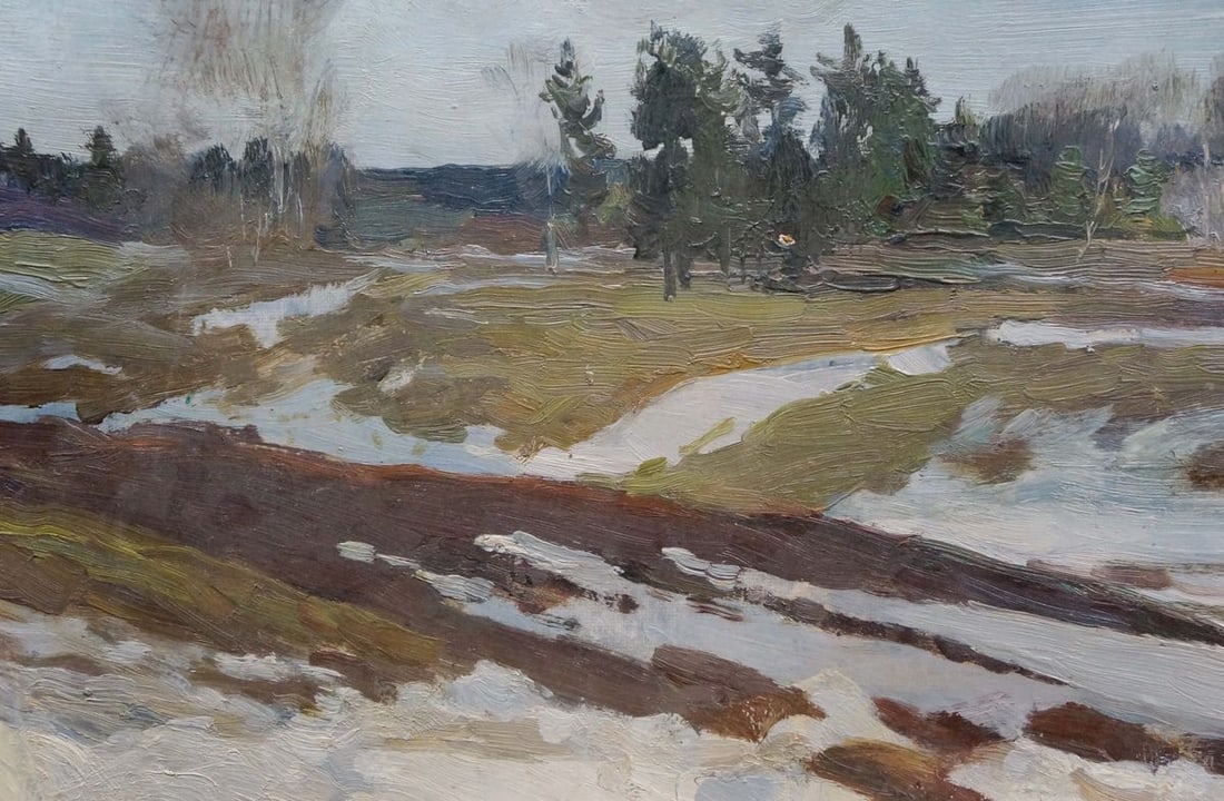 Oil painting Winter landscape Chernyshevsky Petr Akimovich - 2
