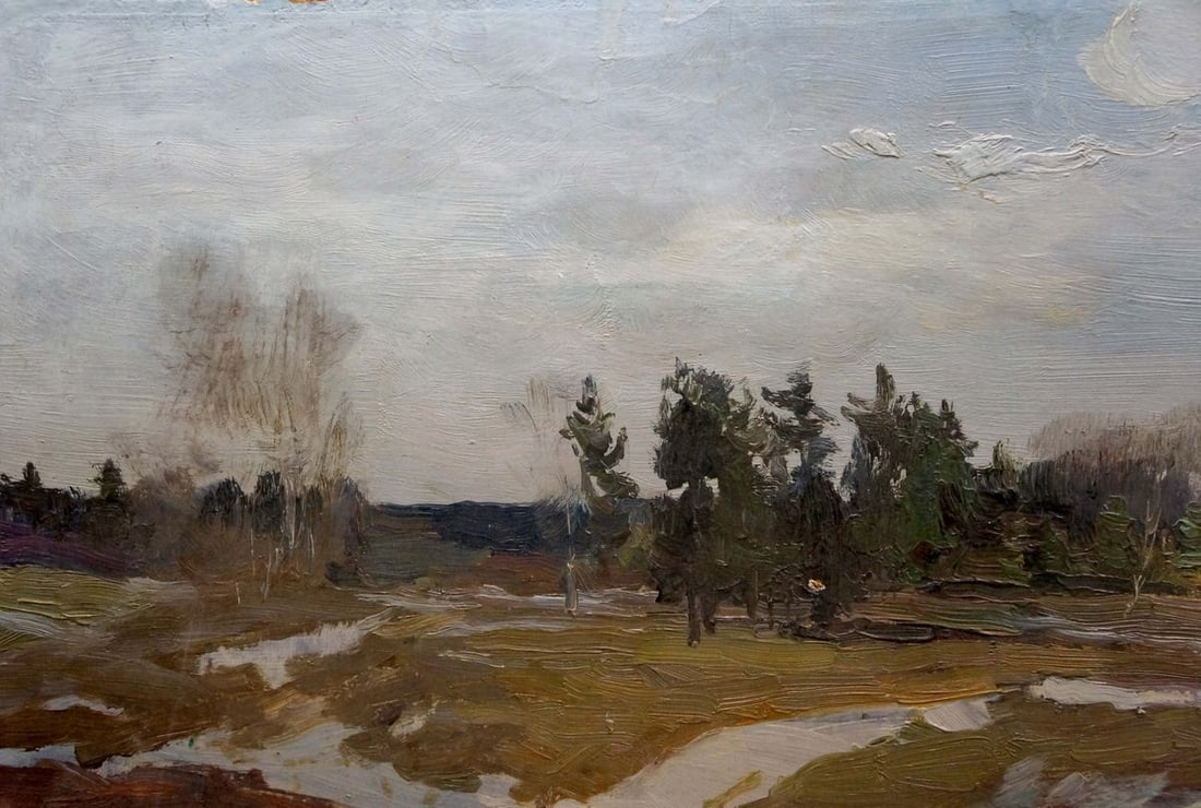 Oil painting Winter landscape Chernyshevsky Petr Akimovich - 3