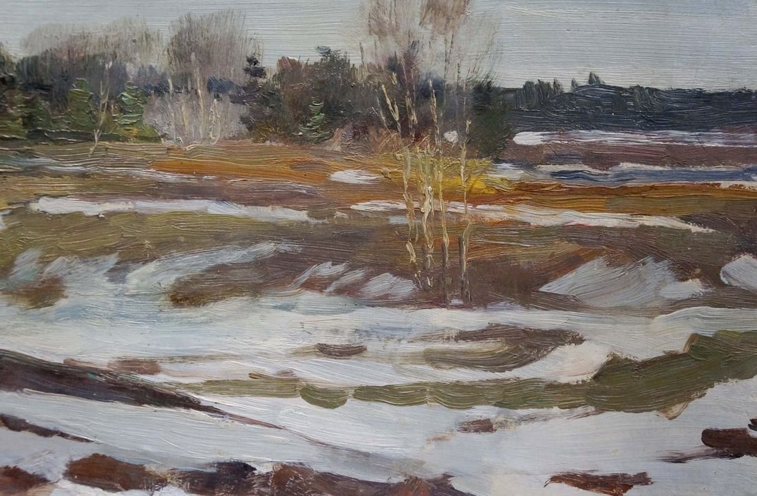 Oil painting Winter landscape Chernyshevsky Petr Akimovich - 5