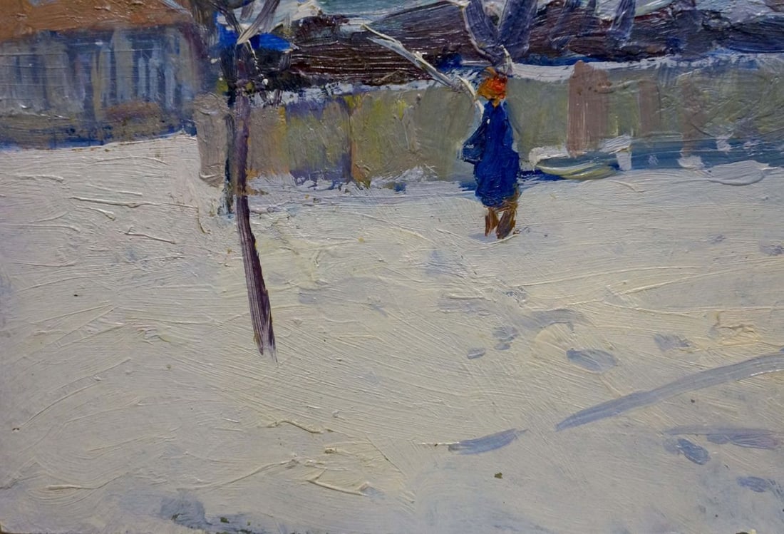 Oil painting Winter landscape Gantman Moses Faybovich - 2