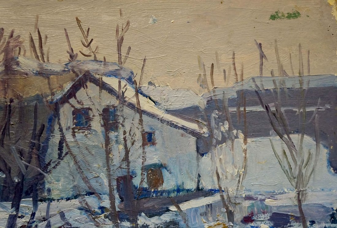 Oil painting Winter landscape Gantman Moses Faybovich - 4