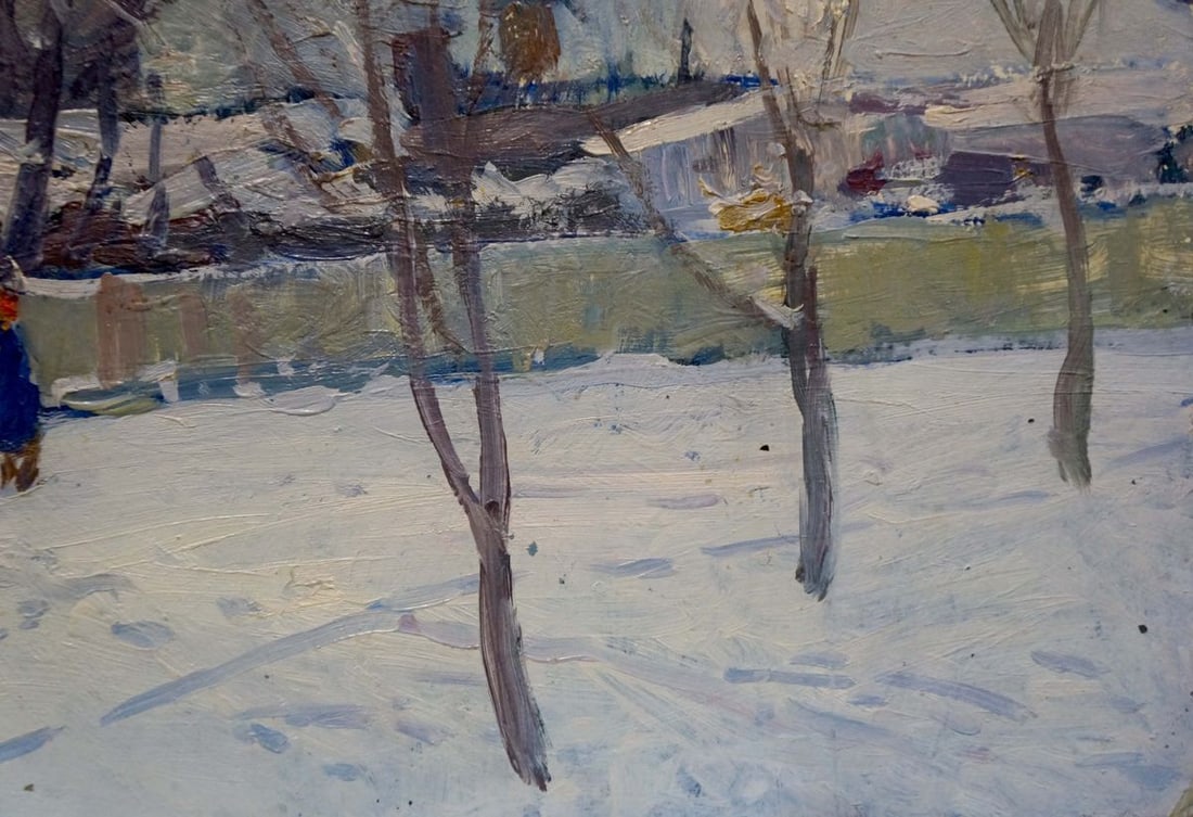 Oil painting Winter landscape Gantman Moses Faybovich - 5