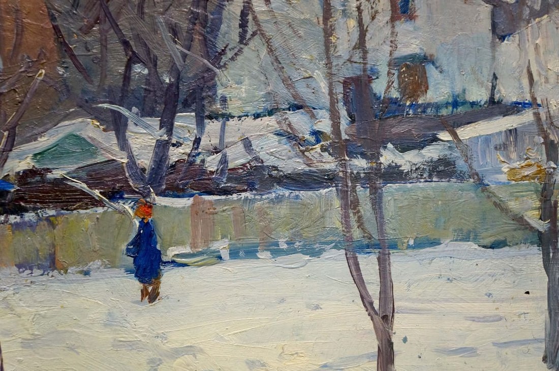 Oil painting Winter landscape Gantman Moses Faybovich - 6