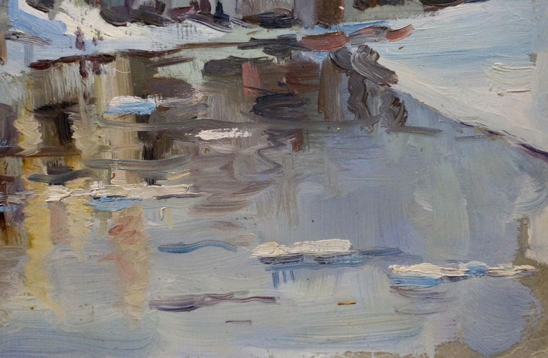 Oil painting Winter landscape - 5