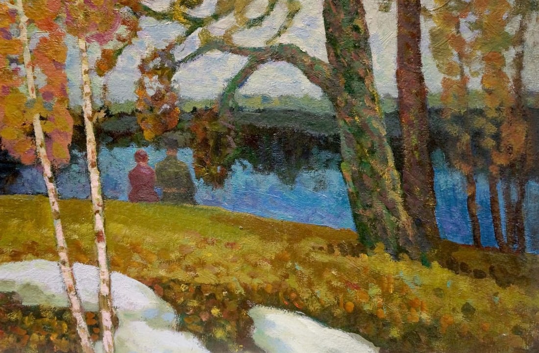 Oil painting Birches by the river Ruban Grigory Savelievich - 5