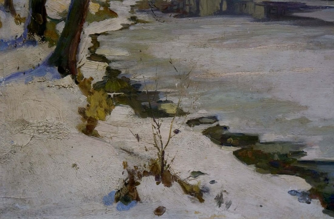 Oil painting Winter landscape Egorov Boris Kuzmich - 2