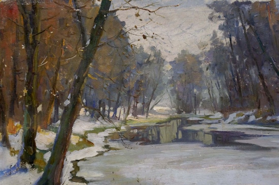 Oil painting Winter landscape Egorov Boris Kuzmich - 3