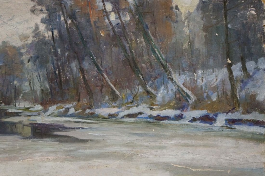 Oil painting Winter landscape Egorov Boris Kuzmich - 4