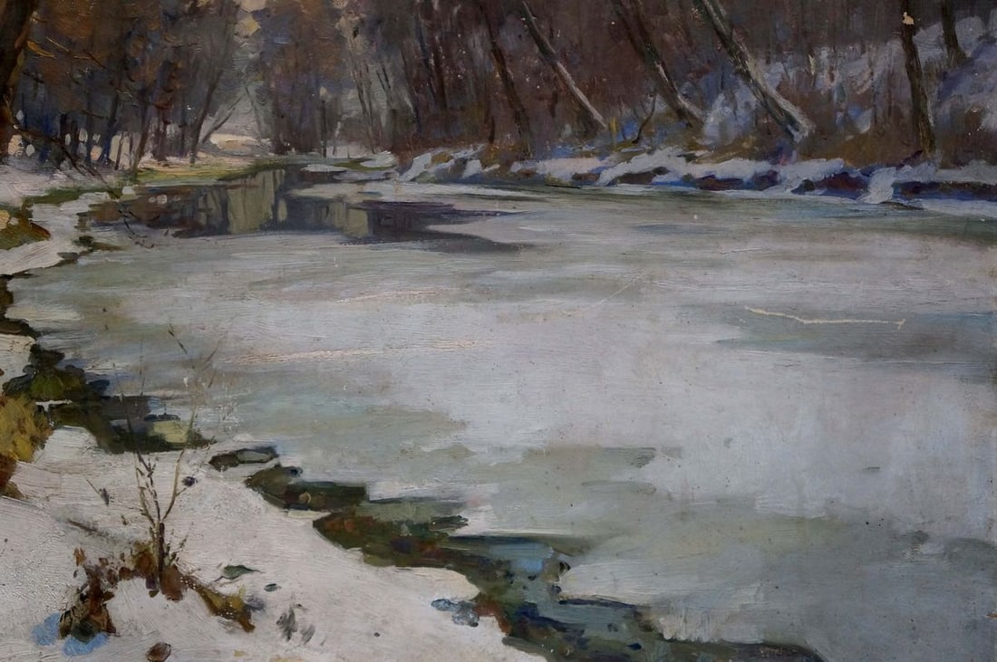 Oil painting Winter landscape Egorov Boris Kuzmich - 6