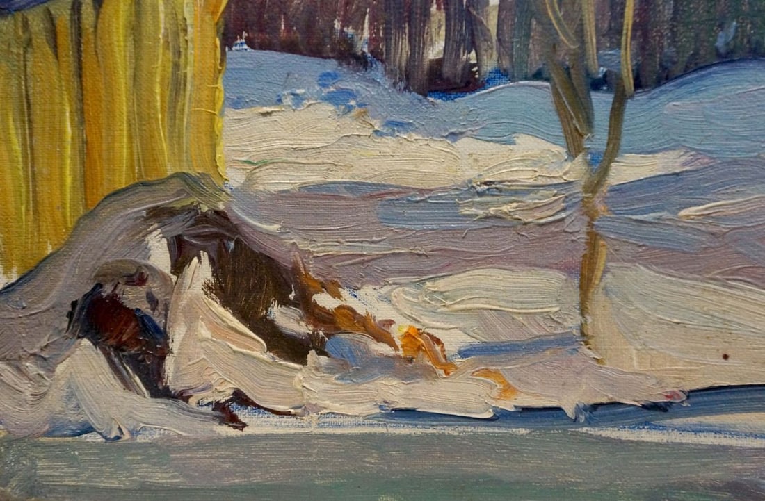 Oil painting Winter landscape Gantman Moisey Faibovich - 2