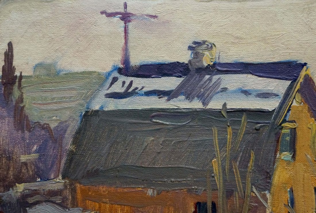 Oil painting Winter landscape Gantman Moisey Faibovich - 3