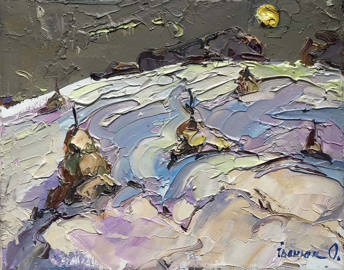 Oil painting It snowed Kalenyuk Alex: Title: Oil painting It snowed Kalenyuk Alex Description: NoKalen 966 *** ABOUT THIS PAINTING *** * TITLE: "It snowed" * ARTISTS: Kalenyuk Alex * SIZE: 20x25 cm/'7.87x9.84 inches' * MEDIUM: oil,