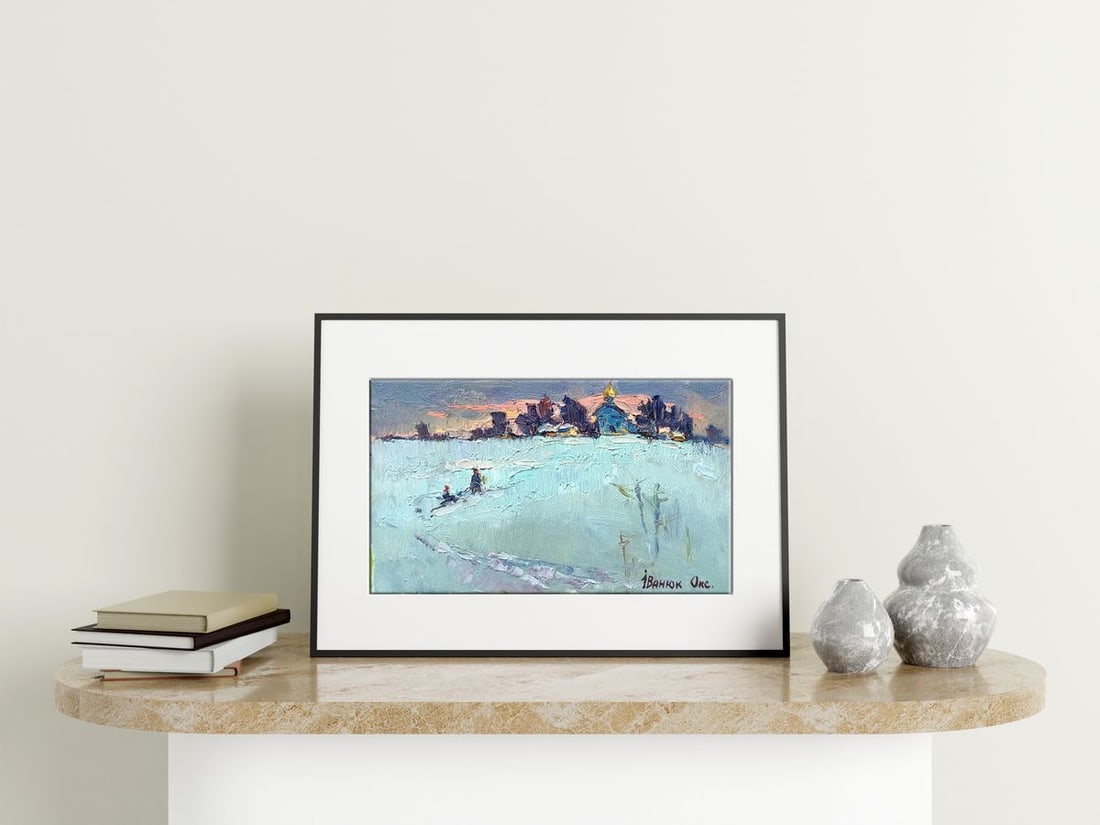 Oil painting Freezing day Kalenyuk Oksana - 3