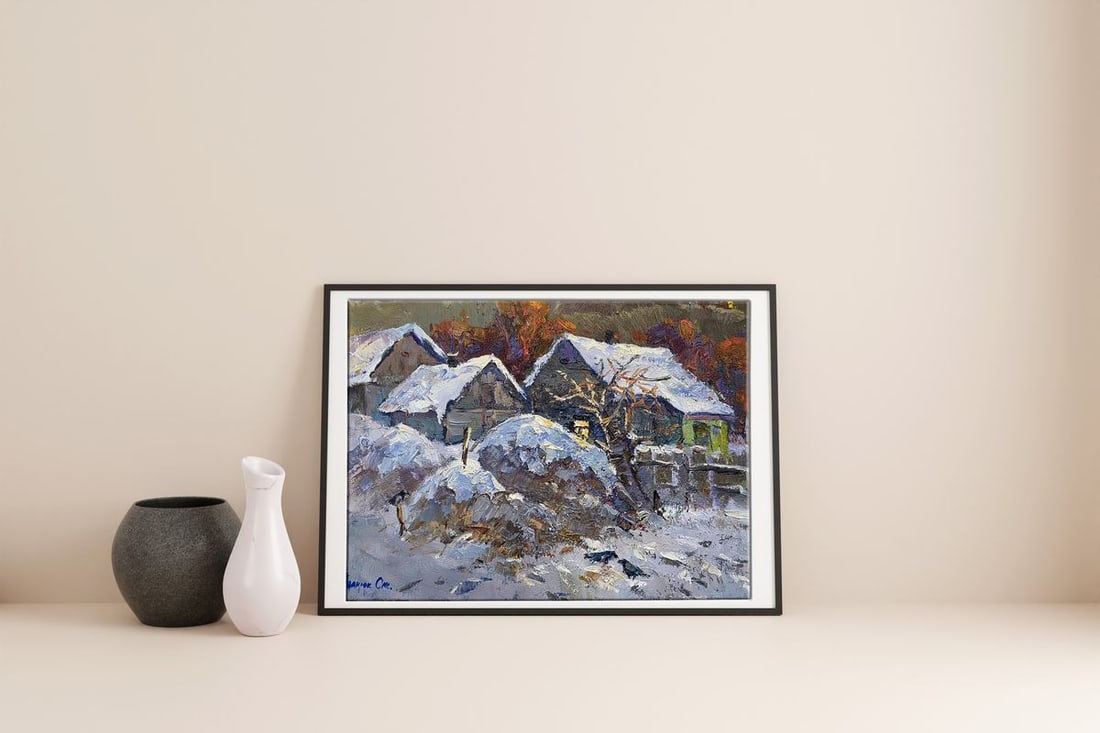 Oil painting Winter evening Kalenyuk Oksana - 2
