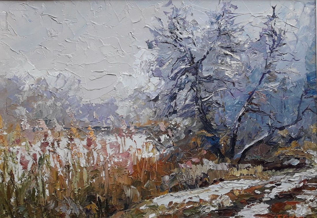 Oil painting Breath of winter / Serdyuk Boris Petrovich: Title: Oil painting Breath of winter / Serdyuk Boris Petrovich Description: NoSERB 6 * TITLE: "Breath of winter" * ARTISTS: Serdyuk Boris Petrovich * SIZE: 60 x 42cm/23,62'x 16,53 inches' * MEDIUM:
