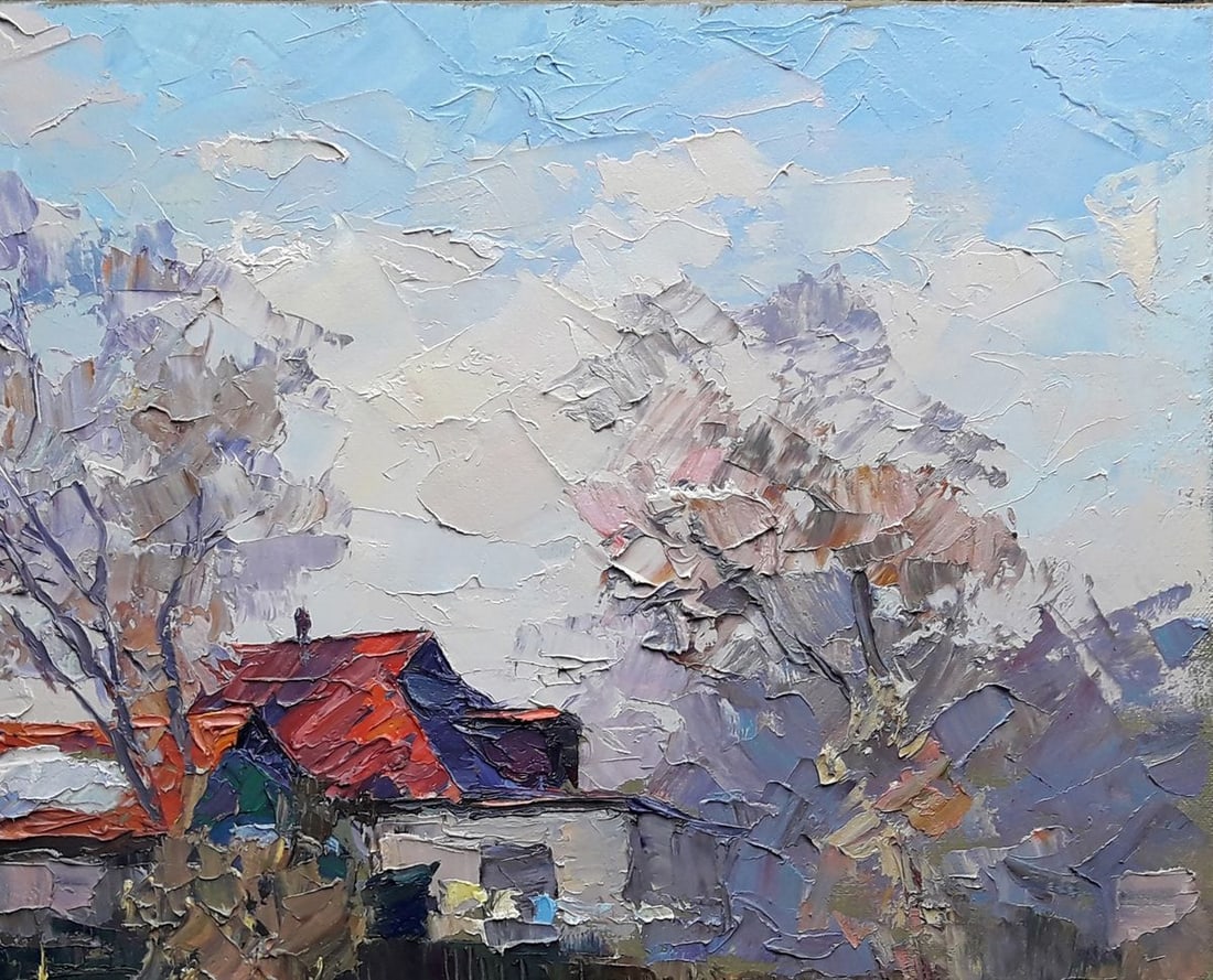 Oil painting House with a red roof Serdyuk Boris Petrovich - 2