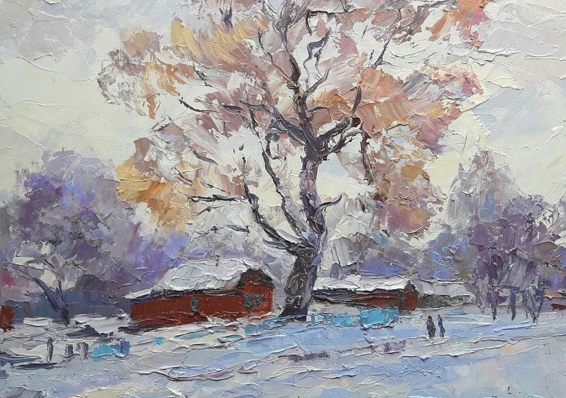 Oil painting Winter street Serdyuk Boris Petrovich - 2