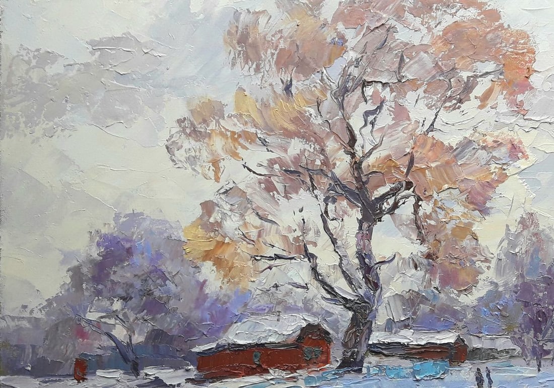Oil painting Winter street Serdyuk Boris Petrovich - 3