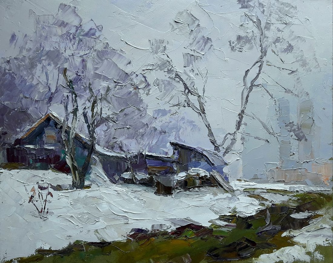 Oil painting Winter evening Serdyuk Boris Petrovich (1 of 6)