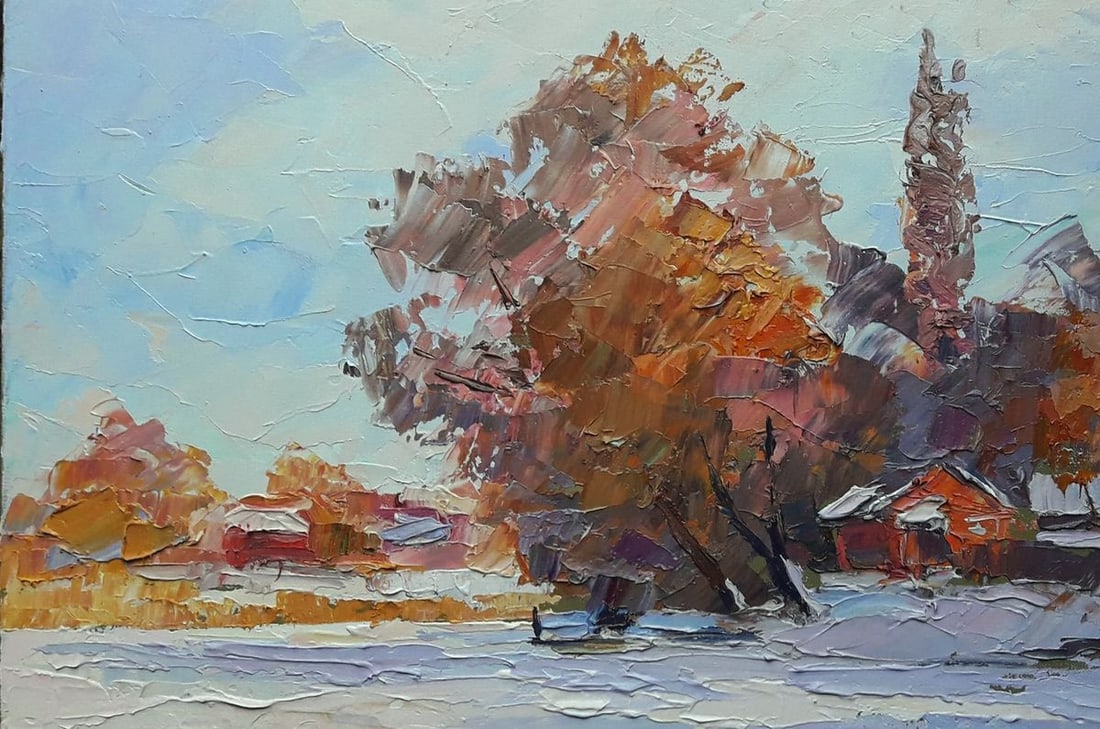 Oil painting It snowed Serdyuk Boris Petrovich original - 2