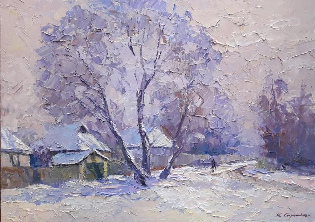 oil painting Hoarfrost Serdyuk Boris Petrovich: Title: oil painting Hoarfrost Serdyuk Boris Petrovich Description: NoSERB 742 *** ABOUT THIS PAINTING *** * TITLE: "Hoarfrost" * ARTISTS: Serdyuk Boris Petrovich * SIZE: 50x70cm/19.68'x 27.55 inches' 