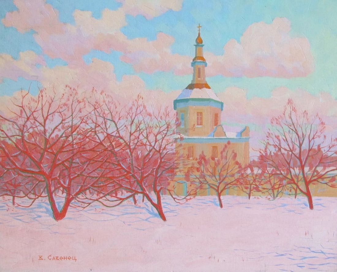 Oil painting Pink February Kalebets Valery: Title: Oil painting Pink February Kalebets Valery Description: NoSav 91 *** ABOUT THIS PAINTING *** * TITLE: "Pink February" * ARTISTS: Kalebets Valery * SIZE: 40x50 cm/'15.74x19.68 inches' * MEDIUM: 