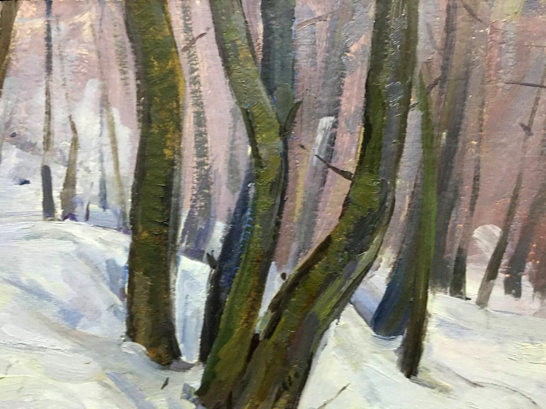 Oil painting Winter forest Bloshenko Anatoly Mikhailovich - 3
