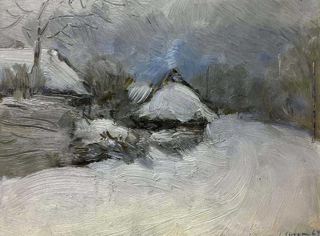 Oil painting Winter landscape Ivan Kirillovich Tsyupka - 2