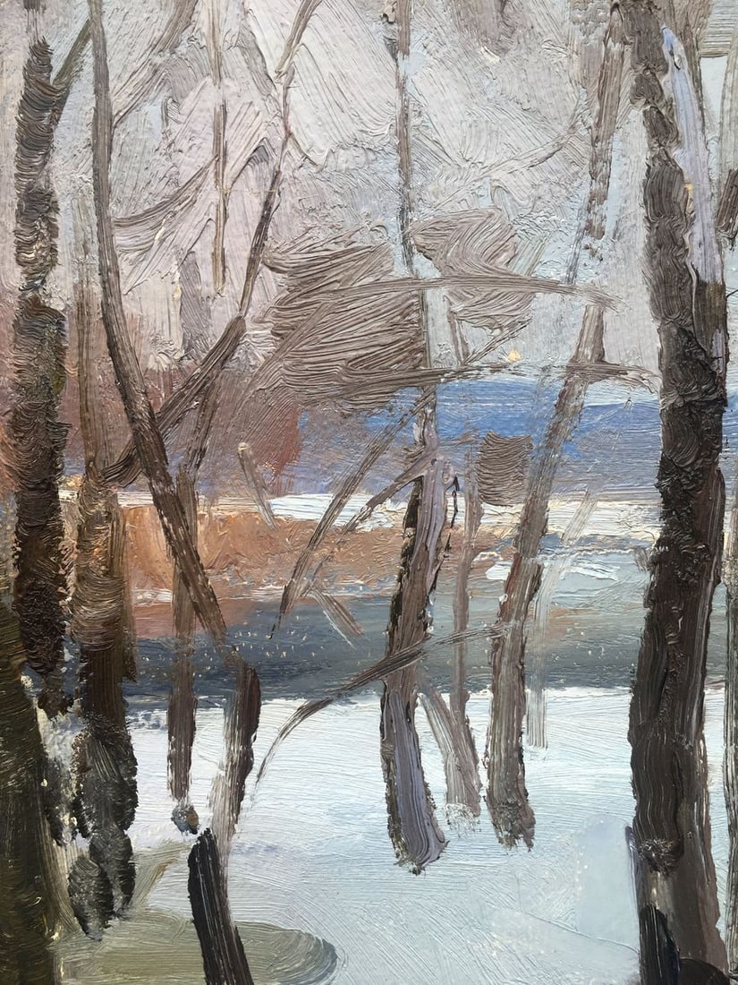 Oil painting The first snow in the forest Bloshenko Anatoly Mikhailovich - 10